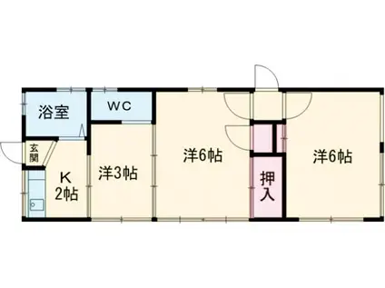 若葉荘(3DK/1階)の間取り写真