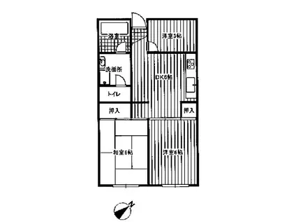 サンライズ青葉台(3DK/1階)の間取り写真