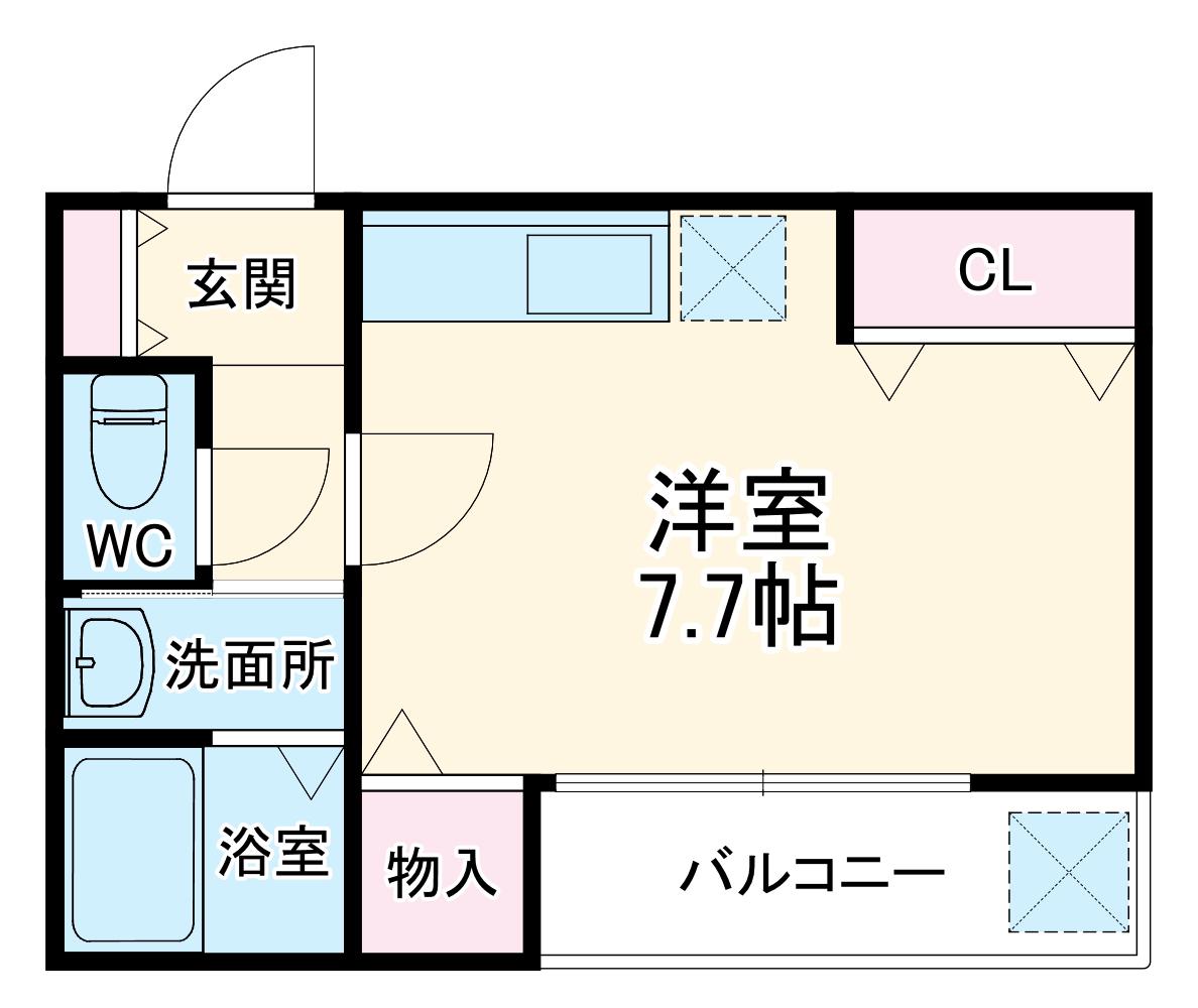 GRANDE二俣川(ワンルーム/1階)の間取り写真
