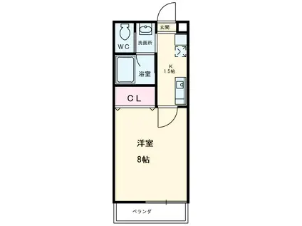 プライマル名古屋吹上(1K/9階)の間取り写真