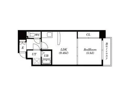 ベレーサ葵(1LDK/9階)の間取り写真