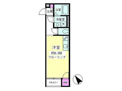 アークつきみ野(ワンルーム/2階)の間取り写真