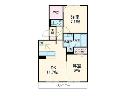 D-ROOM上小田井(2LDK/1階)の間取り写真