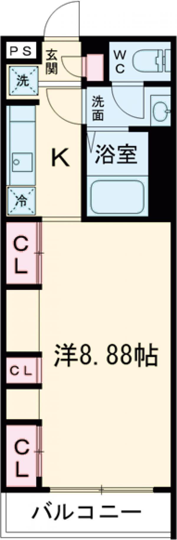 リブリ・ルミエイトⅡ(1K/1階)の間取り写真