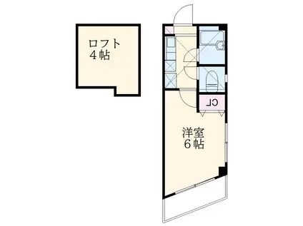 ブルーヒルズ(1K/2階)の間取り写真