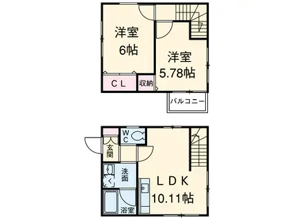 メゾンド杉村(2LDK)の間取り写真