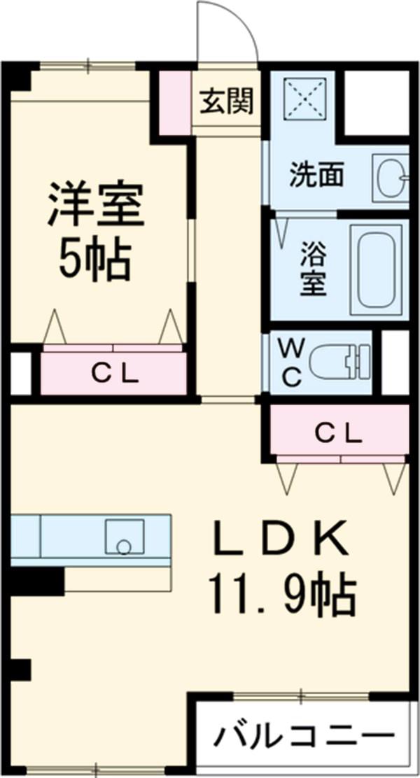 サンライズM(1LDK/2階)の間取り写真