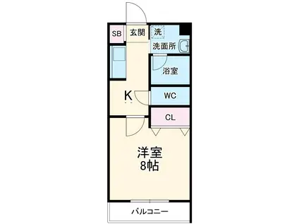 エスポワール・K(1K/1階)の間取り写真