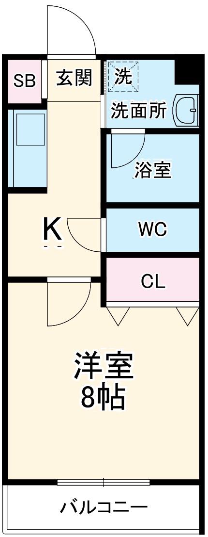 エスポワール・K(1K/2階)の間取り写真