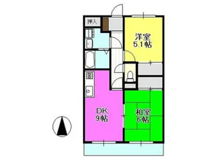 SD海老名ポートガーデン(2DK/2階)の間取り写真