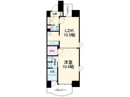 さくらHILLS 名駅ノース(1LDK/4階)の間取り写真