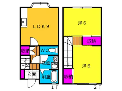 プチタウン吹上(2LDK/1階)の間取り写真