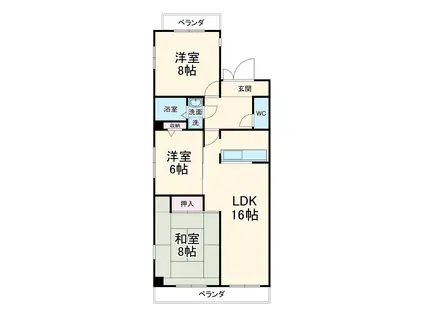 ヴェルテス モリ(3LDK/3階)の間取り写真