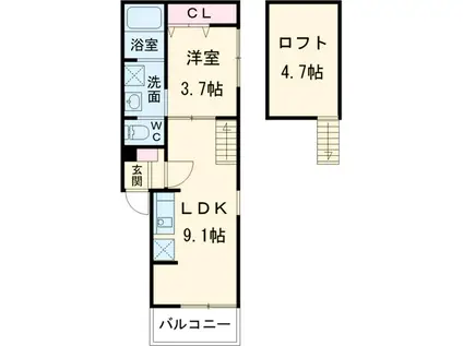 コンパートハウス大曽根(1LDK/1階)の間取り写真