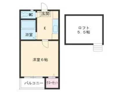 プルミエール浄心(1K/1階)の間取り写真