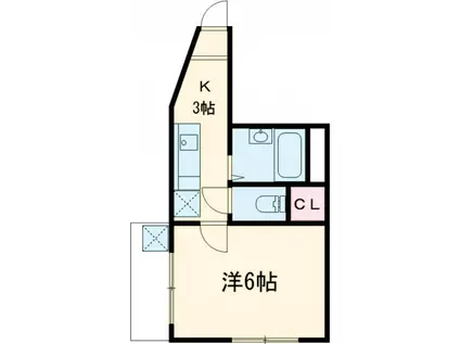 リエス西国分寺(1K/2階)の間取り写真
