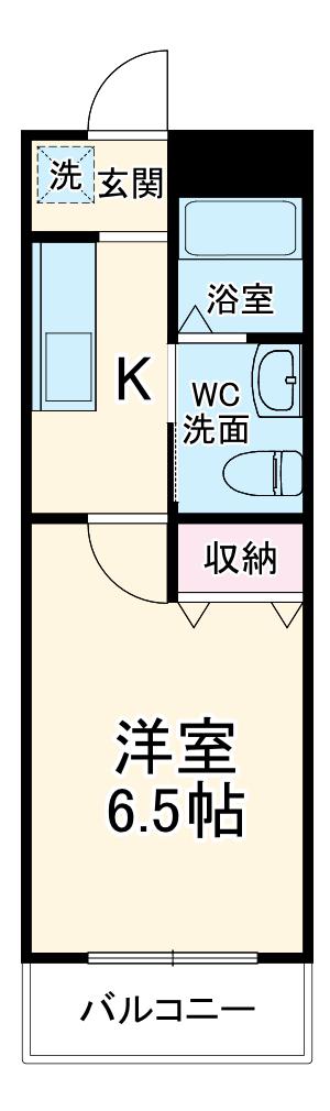 グレースコート(1K/2階)の間取り写真