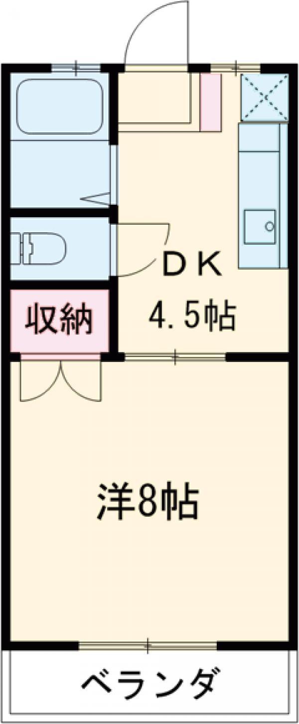 サニーハイツE&M(1DK/1階)の間取り写真