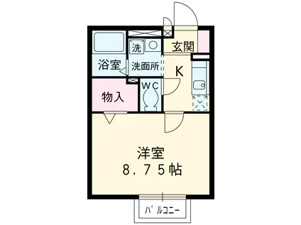 フェアウインド(1K/2階)の間取り写真