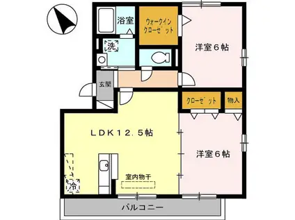 サニーコート(2LDK/3階)の間取り写真