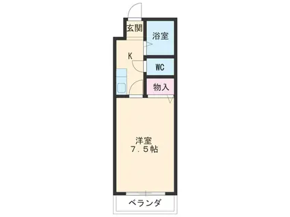 アークヒル(1K/2階)の間取り写真