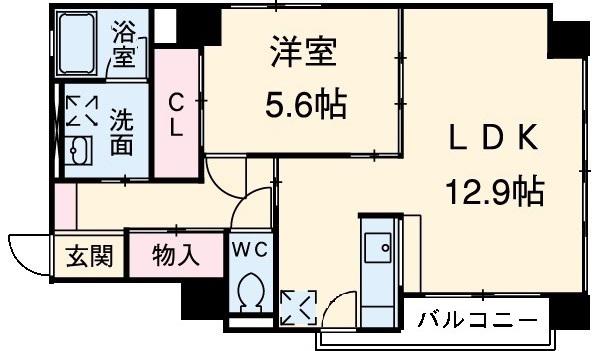 AQUA STAGE 1(1LDK/4階)の間取り写真