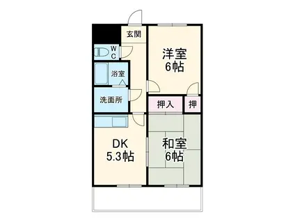 ロイヤル栄光(2DK/3階)の間取り写真