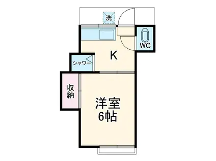 ワタナベアパート(1K/2階)の間取り写真