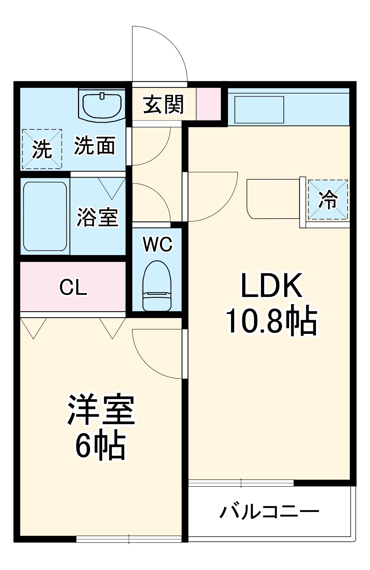 エミネンスオタイⅡ(1LDK/1階)の間取り写真