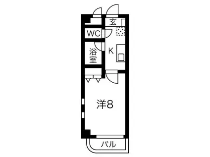 プリミエールST(1K/1階)の間取り写真