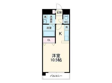 ソラナ平安(ワンルーム/2階)の間取り写真