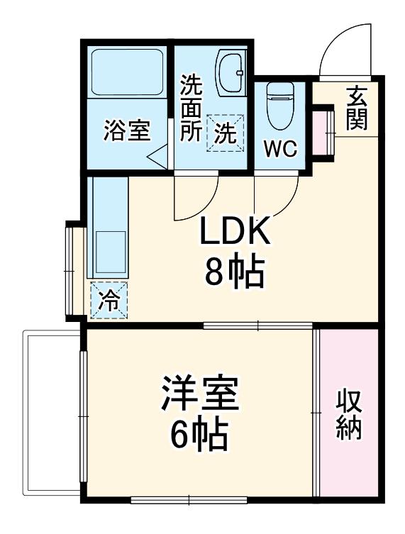 ベルセゾン行徳(1LDK/2階)の間取り写真