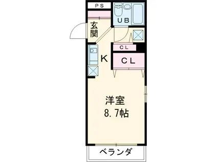 レジデンスヒカリ(1K/2階)の間取り写真