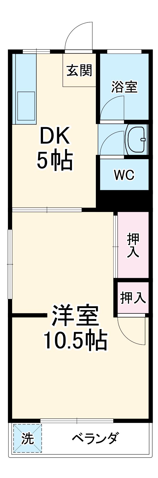上更マンション(2DK/4階)の間取り写真