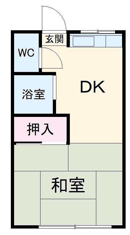 渡辺ハウス(1K/2階)の間取り写真