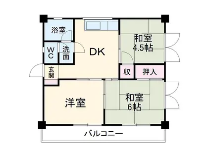 グリーンタウン金城(3LDK/4階)の間取り写真