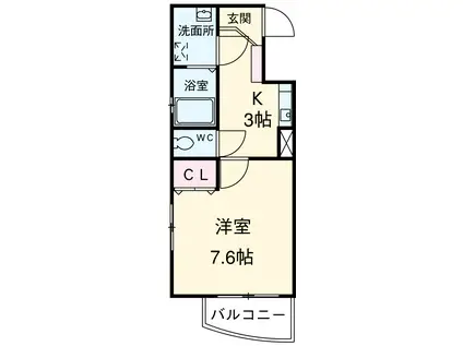 LEXCEED IZUMI(1K/8階)の間取り写真