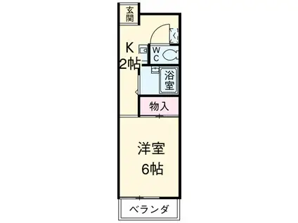 大島マンション廿軒家(ワンルーム/4階)の間取り写真