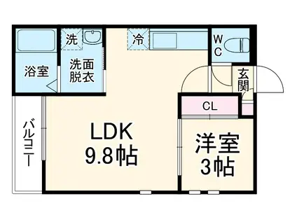 GRANDTIC KRSⅡ(1LDK/1階)の間取り写真