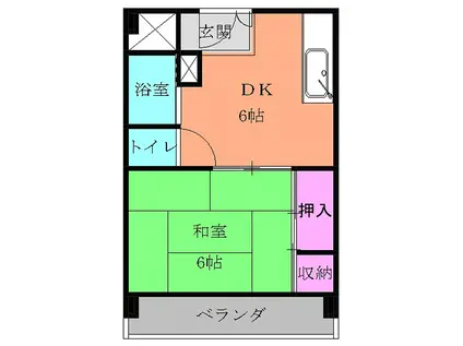 仲田ビル(1DK/3階)の間取り写真