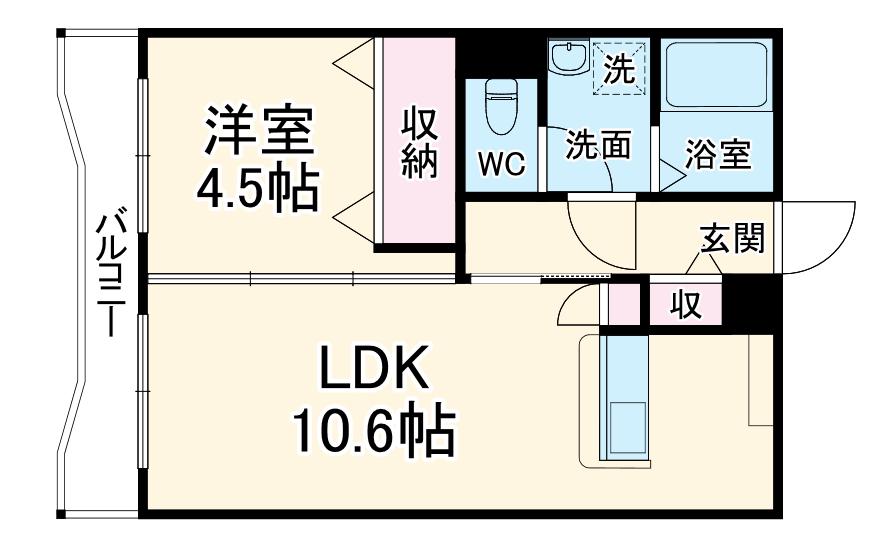 エミナンス園(1LDK/3階)の間取り写真