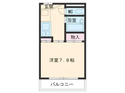 ベルハウス(1K/1階)の間取り写真