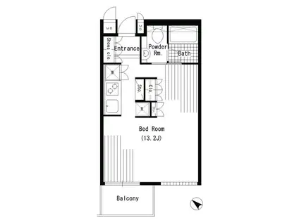 LINKS(1K/2階)の間取り写真