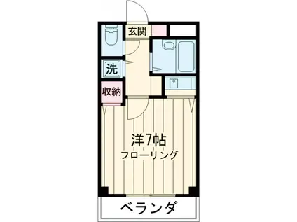 ドミセフィールⅡ(1K/4階)の間取り写真