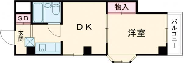 ウィンド聖蹟桜ヶ丘マンション(1DK/7階)の間取り写真