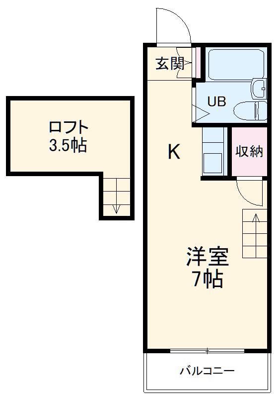グランデ川名本町(1K/1階)の間取り写真