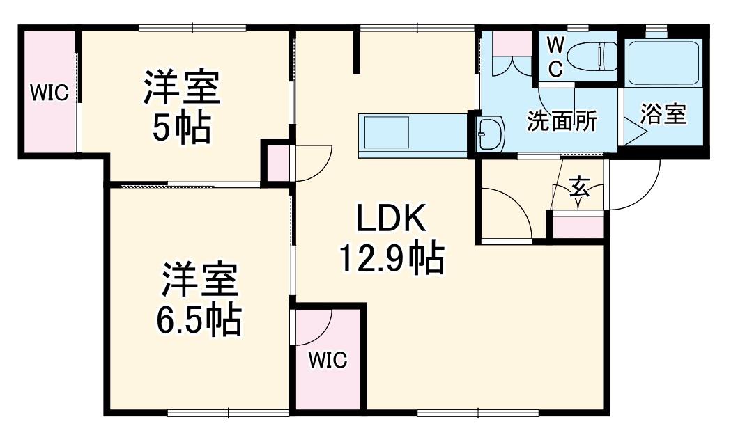 エミネンス木藤(2LDK/2階)の間取り写真
