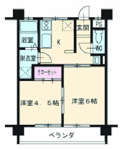 大野ビル(2K/2階)の間取り写真