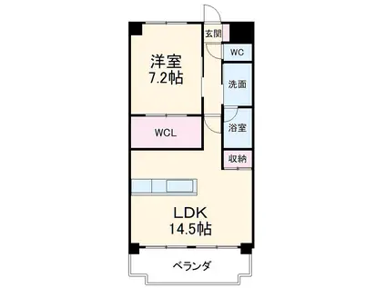 パームスプリングス(1LDK/5階)の間取り写真