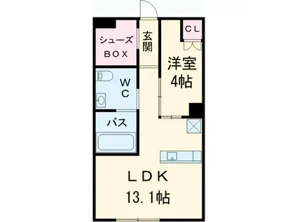 コレクション名駅Ⅲ(1LDK/4階)の間取り写真